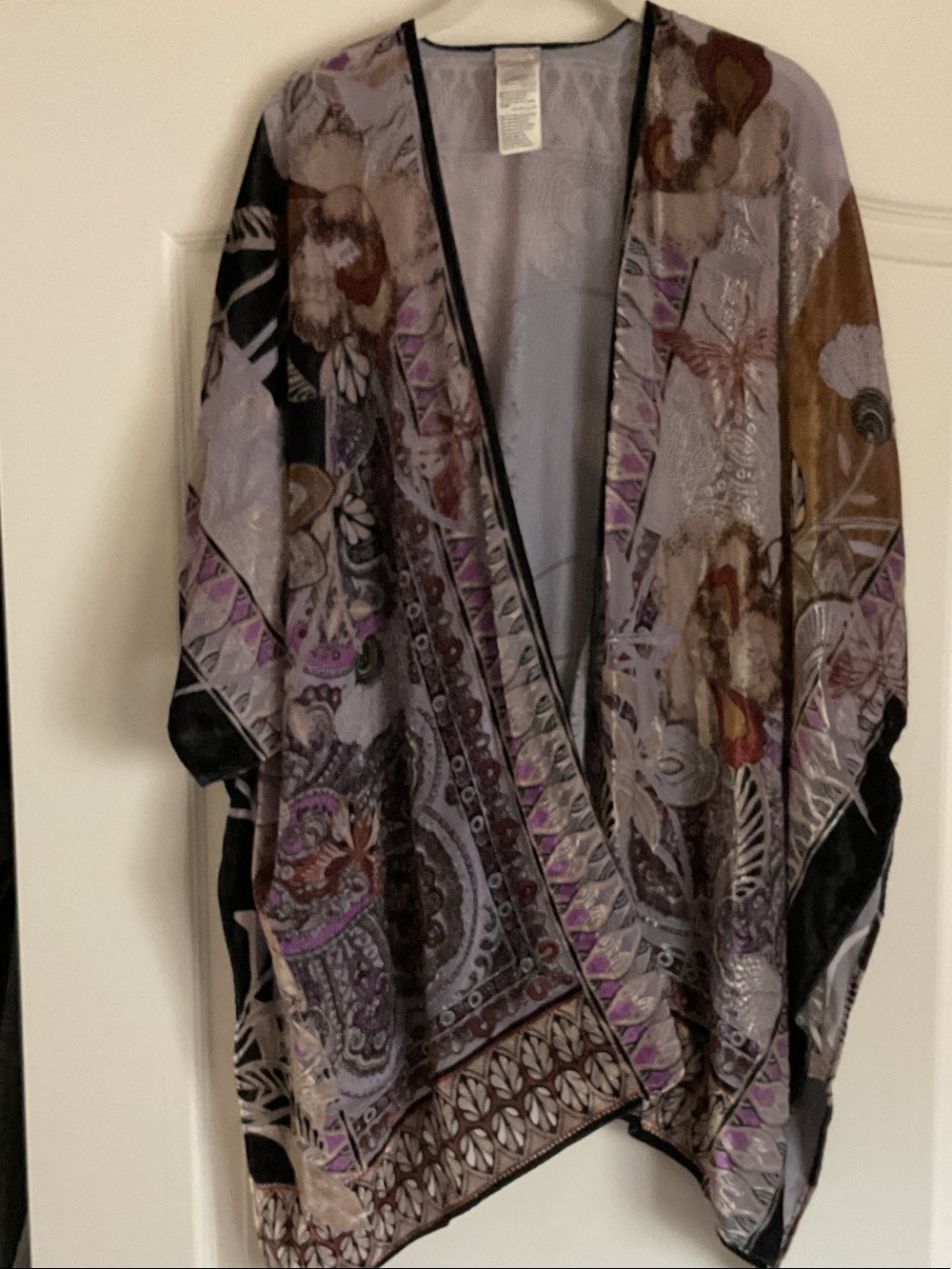 Chico's Lavender Floral Paisley Kimono Jacket